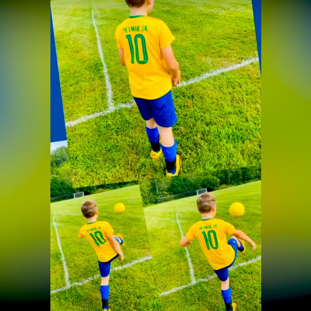 Youth CBF Brasil Brazil NeyMar Jr Soccer Uniform Set 8